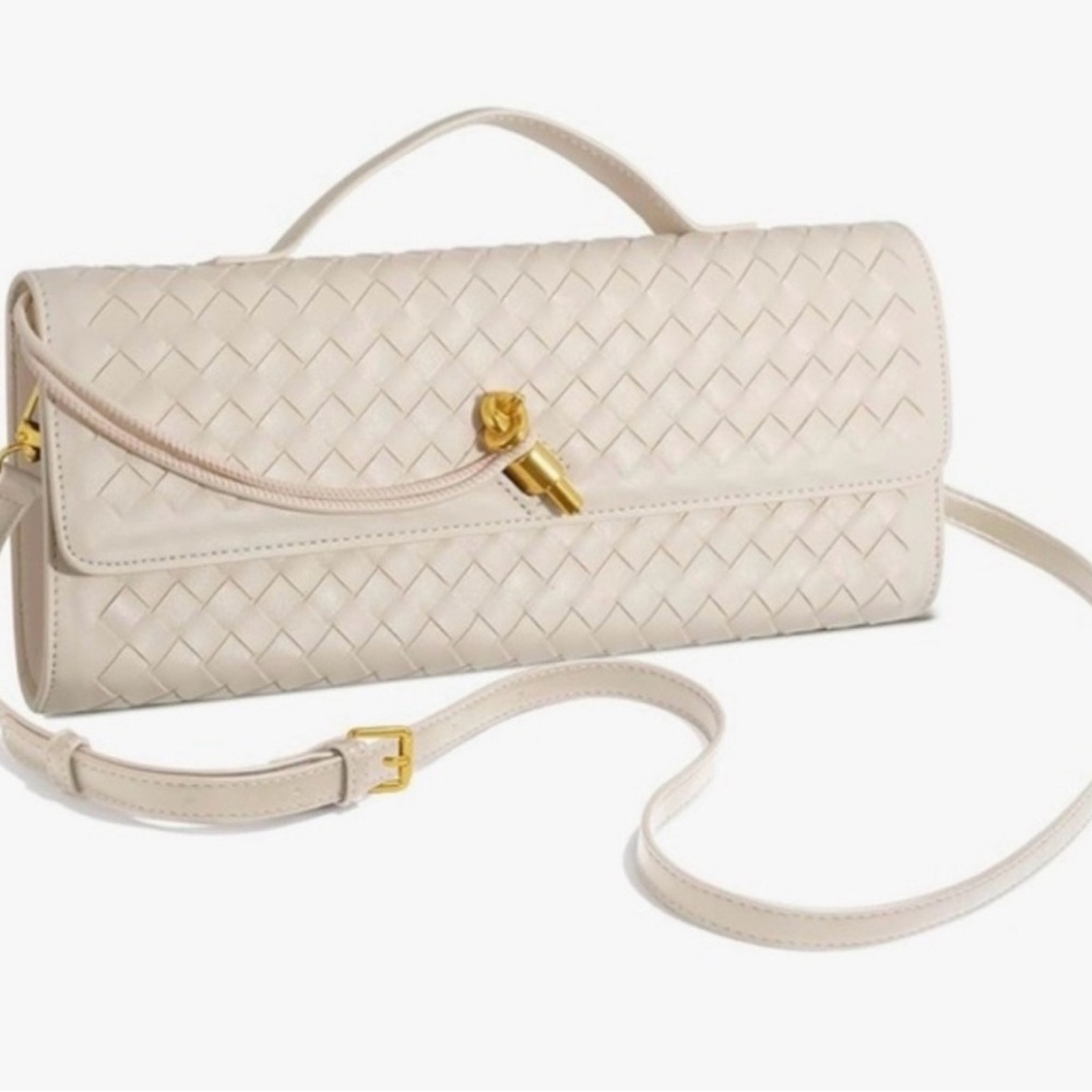 Few Moda East West Clutch with Crossbody Strap (Cream)